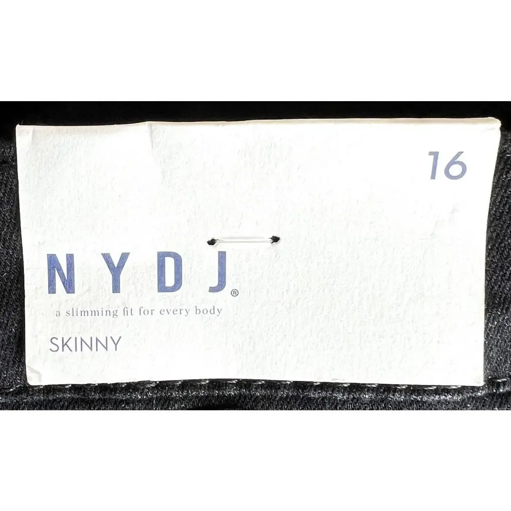 NYDJ Women Size 16 Skinny Jeans Lift x Tuck Technology Black Sliming Fit